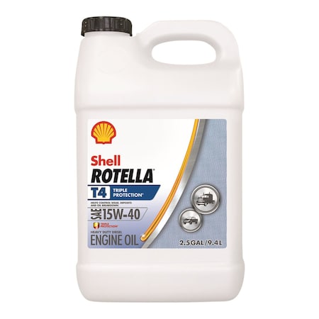 Rotella Motor Oil, Conventional, 15W-40, Bottle, 2.5 Gal. 550045127