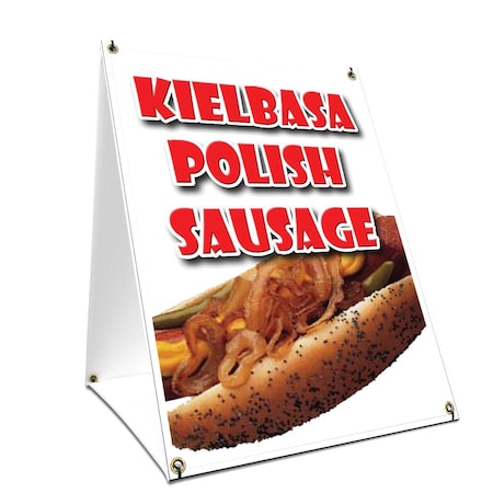 Signmission Kielbasa Polish Sausage, 36 Inch x 24 Inch A-frame Yard Sign, Plastic Sign SBC-2436-Kielbasa Polish Sausage
