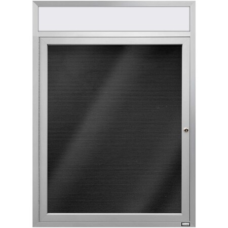 Aarco Enclosed Letter Board Directory w/ Clear Satin Anodized Al Frame and Header, 36''Hx30''W, 1 Door ADC3630H