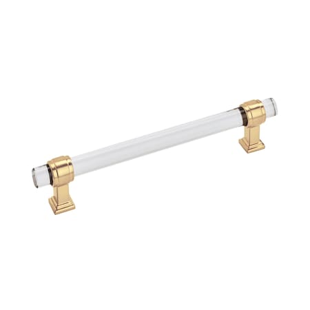 Amerock Glacio 6-5/16 in 160 mm Center-to-Center Clear/Champagne Bronze Cabinet Pull BP36656CCZ