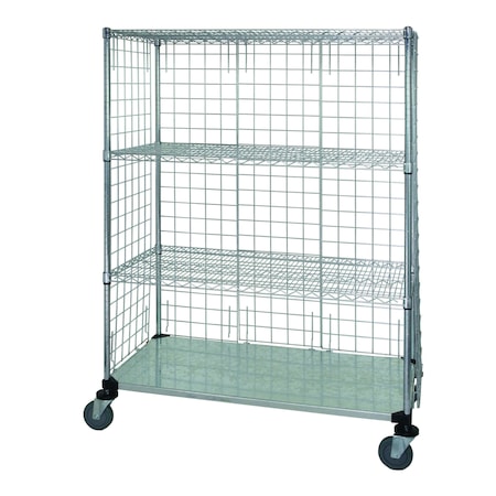Quantum Storage Systems WIRE CART SOLID SHELF WITH ENCLOSURE PANELS WRCS4-74-2436EP