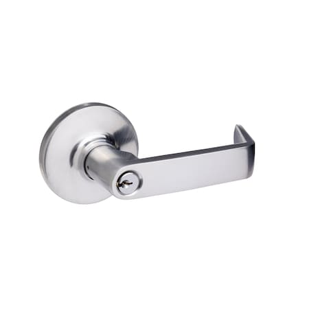 Trans Atlantic Co. Brushed Chrome Entry Lever Trim with Lock for Panic Exit Device ED-LHL500-US26D