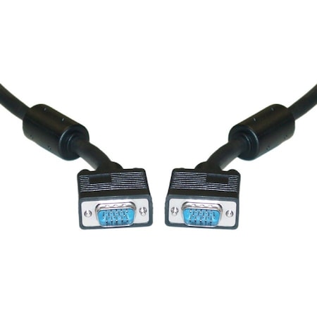 Cable Wholesale SVGA Cable with Ferrites, Black, HD15 Male, Coaxial Construction, Double Shielded, 50 foot 10H1-20150