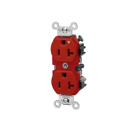 Leviton Industrial Series Heavy Duty Grade Duplex Receptacle, 20 Amp, 125 Volt 5362-IGR