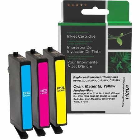 Cig Remanufactured HY Cyan/Mag/Ylw Ink, PK3 118164