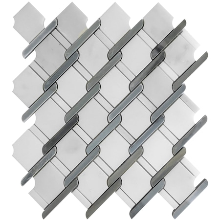 Apollo Tile 11 x12 Eastern White, Bardiglio Nuvolato Marble Floor and Wall Mosaic Tile 4.66 sqft/case, 5PK APLSE88NT2A