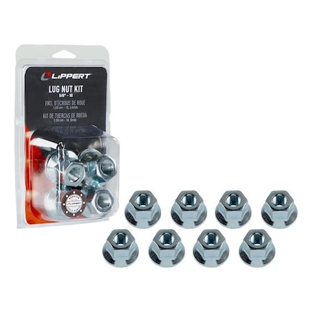 Lippert FLANGE LUG NUT KT HEX 5/8IN-18, 6PK 2024039634