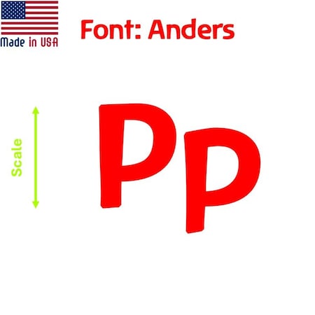 Aacc Self-Adhesive Vinyl Letter: p, Scale: 24 cm. Color: Red Font: Anders by, 12PK AACC-Anders-lp-Red-M24x12