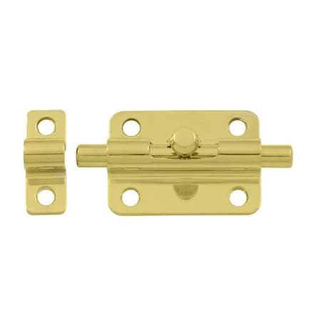 Dendesigns 3 in. Barrel Bolt, Bright Brass, Solid Brass DE3249021
