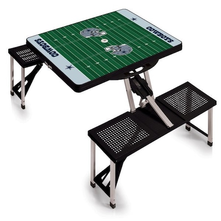 Picnic Time Family Of Brands Dallas Cowboys - Picnic Table Portable Folding Table with Seats, (Black) 811-00-175-095-2