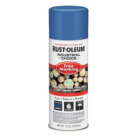Rust-Oleum Industrial Choice T1600 Tree Marking Spray Paint, Blue, 12 oz 306518