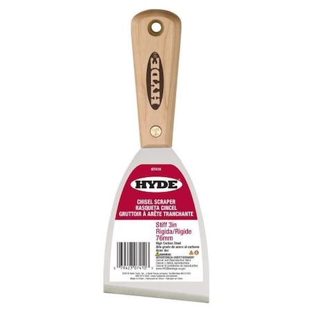 Hyde Hardwood Handled Chisel Scraper - 3" Wide. 7410