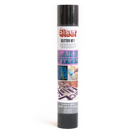 Siser Glitter HTV Heat Transfer Vinyl, 36in., Galaxy Black MIGL1183680