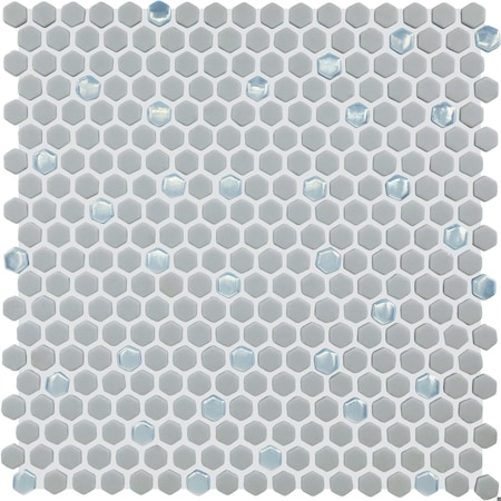 Daltile Starcastle 5/8'' Mini Hexagon Glass Wall and Floor Mosaic, 15PK SC77MINIHEXMSMT