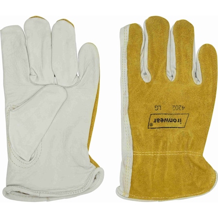 Ironwear Cow Grain Leather Palm Welding Gloves with Split Back, X-Small 4202-XS
