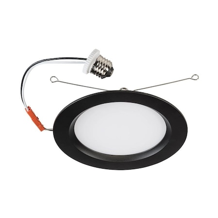 Keystone 6" LED Regressed Smooth Wafer Downlight Retrofit | Black Trim | Power Select 15/13/11W | Color Selec KT-LED15PSWD-6B-9CSF-DIM-B