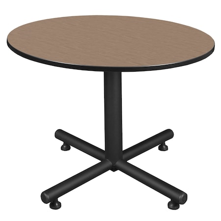 Regency Round Kobe X-Base Breakroom Table, 48 in W, 48 in L, Noble Oak TKB48RNDNO