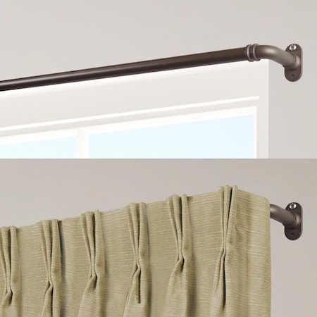 Central Design 0.625 in. Blackout Curtain Rod with 48 to 84 in. Extension, Antique Brass BOT63-484