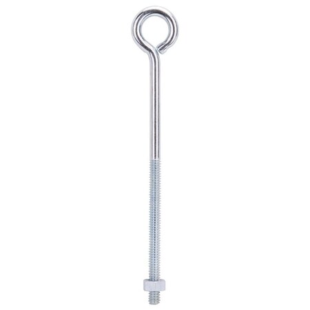 Eye Bolt,6.2 mm Thread,Machine Thread,3 in L Thread,1 in Dia Eye,145 lb Working Load,Steel,Zinc
