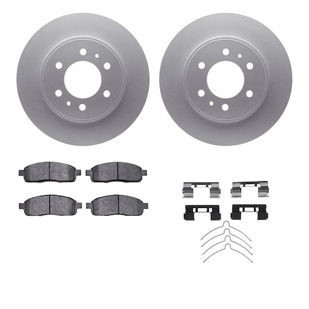 Dynamic Friction Co DFC GEOSPEC Coated Rotor- Heavy Duty Brake Pad includes Hardware 4412-54067