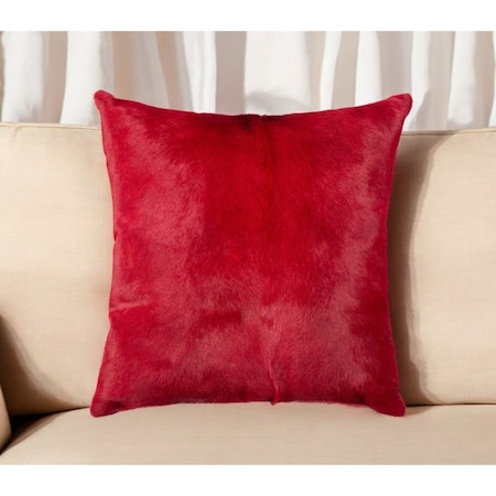Homeroots 18" Wine Cowhide Throw Pillow 544572