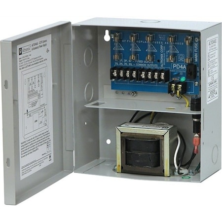 Altronix CCTV Power Supply, Output 24/28VAC 3 5A, 4 Fused Outputs, input: 115VAC, BC100 Enclosure ALTV244UL