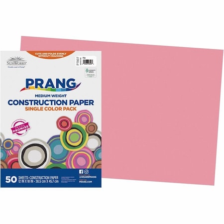 Sunworks Construction Paper, Pink, 50PK PAC7007