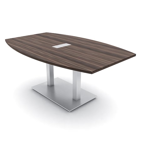 Skutchi Designs Boat Conference Table With Power, 48 in W, 72 in L, Brown HAR-BOT-48x72-DOU-H3041-ESIL