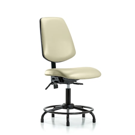 Blue Ridge Ergonomics Desk Chair No Arms, 18" to 23" Height, Vinyl, Adobe White BR-VDHCH-MB-RT-T1-A0-RG-8501