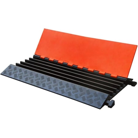 Kable Kontrol Cable Ramp, 1.70 in H, 36 in L, 19.60 in W, 5 Channel, Polyurethane, Black, Orange CP9984-OR