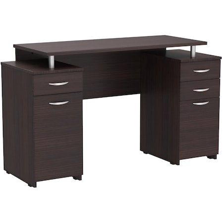 Homeroots 43" Espresso Computer Desk With Four Drawers 249794