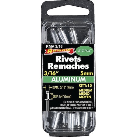 Arrow Fastener Rivet Medium Alum 3/16X1/4In RMA3/16