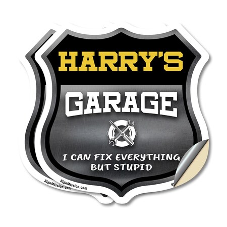 Signmission Harry's Garage I Can Fix Everything But Stupid, 6 inch X 6 inch, Vinyl Decal, 2PK SHI-D-2PACK-6-490-HARRY