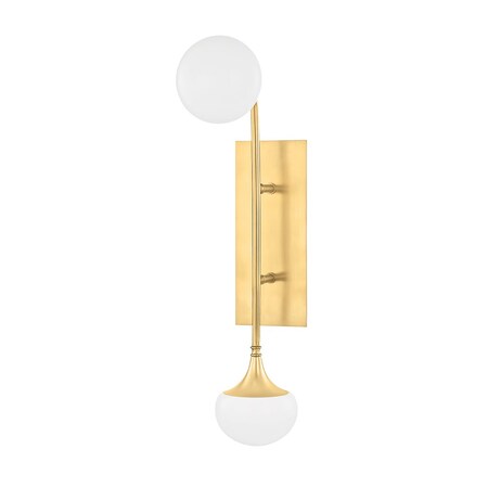 Hudson Valley Lighting Fleming 2 Light Wall Sconce 4.75 In. Aged Brass 4700-AGB