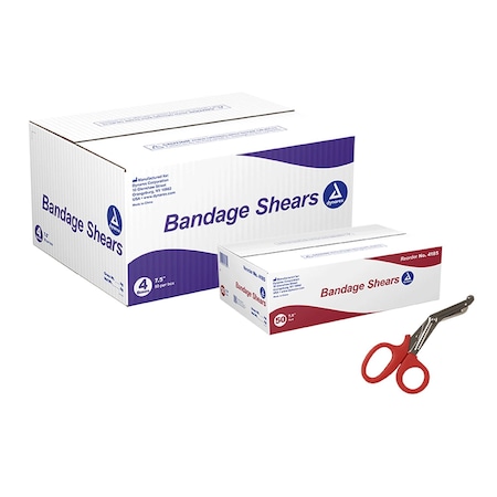 Dynarex Bandage Shears, 7.5", Red, 200PK 4185
