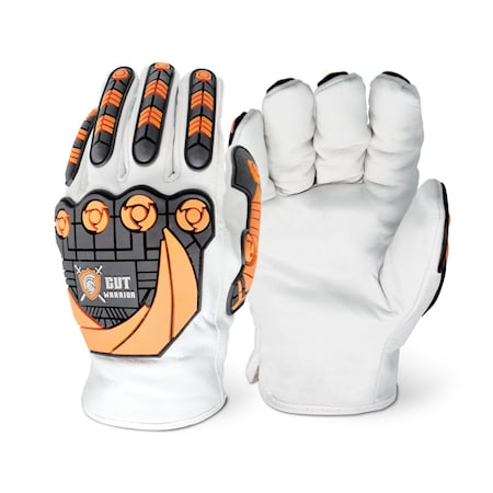 Firm Touch Natural White Goatskin Driver, Wing Thumb, Leather Binding, A5 Cut Lining, 2XL, 12PK 2895 2XL