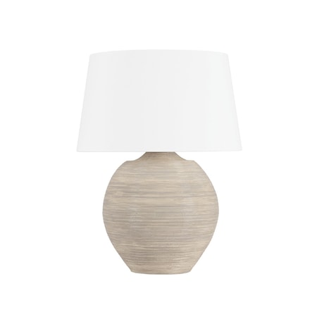 Hudson Valley Lighting Kitchawan 1 Light Table Lamp 23 In. Aged Brass/Ceramic Artisan Cream L5731-AGB/CAR