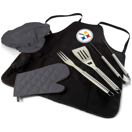 Picnic Time Family Of Brands NFL Pittsburgh Steelers - BBQ Apron Tote Pro Grill Set 635-88-179-254-2