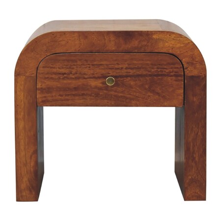 Homeroots 16" Chestnut Solid Wood One Drawer Nightstand 653811