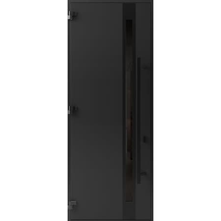 Vdomdoors Front Exterior Prehung Steel Door Ronex1033 Teak 96 Entry Metal Modern Painted W36xH96 Right hand RONEX1033EXD-OAK-W36xH96-RH-I