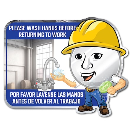 Se-Kure View 23'' W X 15'' H ''Please Wash Hands Before Returning To Work'' Bilingual Mirror BSM307-M