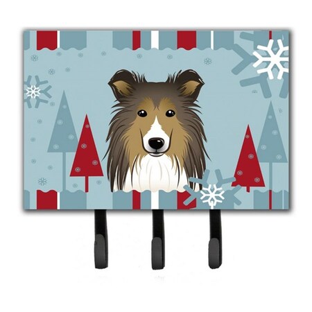 Carolines Treasures Winter Holiday Sheltie Leash and Key Holder BB1738TH68