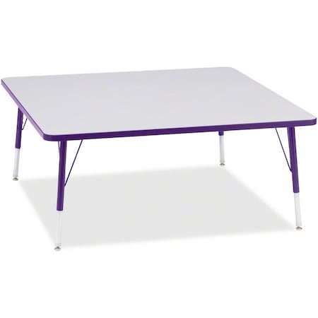 Jonti-Craft Berries Square Activity Table, 48 in. x 48 in., E-height, Freckled Gray/Purple/Gray 6418JCE004