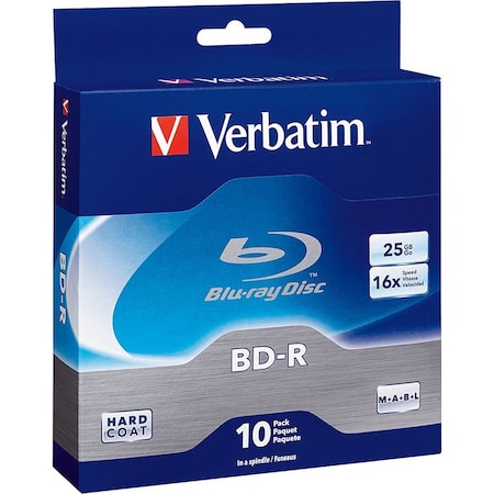Verbatim BD-R 25GB 16X with Branded Surface - 10pk Spindle Box - 10pk Spindle Box 97238