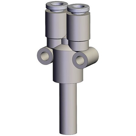 Smc Push-Fit Wye Fitting, White, Rigid KQ2X04-06A