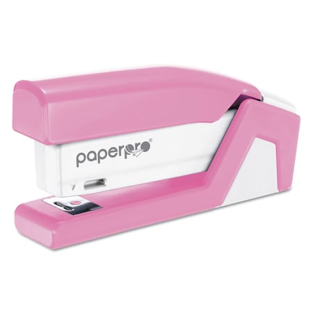 Bostitch InCourage Spring-Powered Compact Stapler, Antimicrobial Protection, 20-Sheet Capacity, Pink/Gray PPR1588