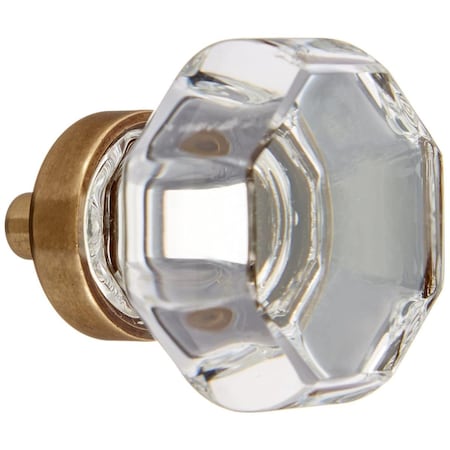 Patioplus Old Town Clear 1.25 in. Cabinet Knob, French Antique Brass PA2177969