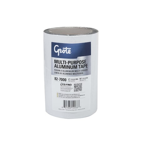 Grote FoilTape, Aluminum, Silver, 16-5/8ydL, 6inW 82-7000