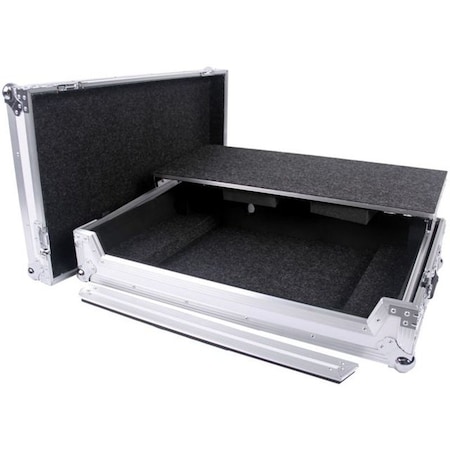 Deejay Led Fly Drive Case To Hold One Pioneer XDJ-RX All In One System with Laptop Shelf In White TBHXDJRXLTWHITE