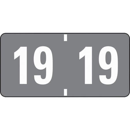 Smead YEARLY END TAB FILE FOLDER LABELS, 19, 0.75 X 1.5, GRAY, 500/ROLL 68319